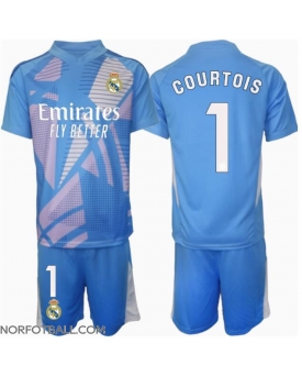 Billige Fotballdrakt Real Madrid Thibaut Courtois #1 Keeper Replika Hjemmedraktsett Barn 2024-25 Kortermet (med bukser)